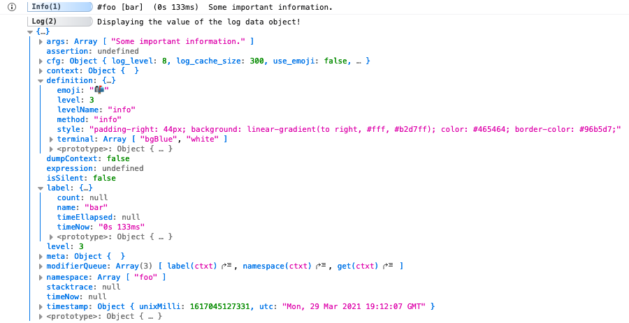 log data example output